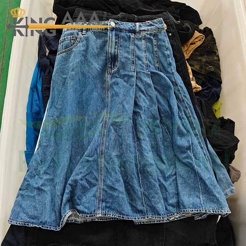 Wholesale Ladies Slim long Denim Jeans Skirt Second Hand Bale Clothes Maxi Dress Ladies Skirts for Women Denim Casual Dresses