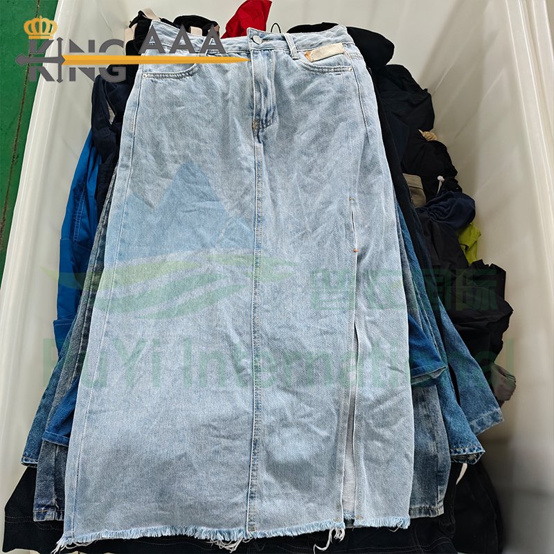 Wholesale Ladies Slim long Denim Jeans Skirt Second Hand Bale Clothes Maxi Dress Ladies Skirts for Women Denim Casual Dresses
