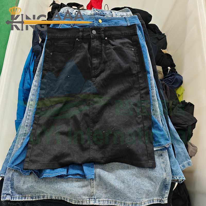 Wholesale Ladies Slim long Denim Jeans Skirt Second Hand Bale Clothes Maxi Dress Ladies Skirts for Women Denim Casual Dresses