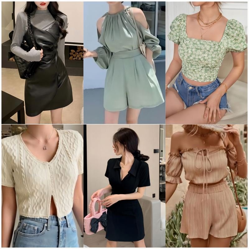 Brand Women's Mix Style Stock Dresses T-shirts Small Shirts Pants Skirts used clothes