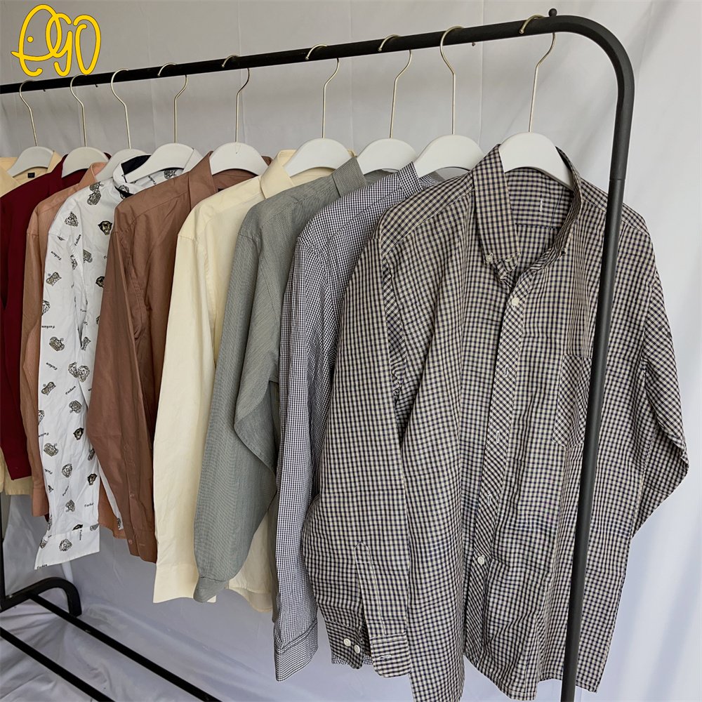 Used Clothes Long Sleeve Men Shirt From Europe Assorted Used Clothing In Bales Second Hand Cotton Wear