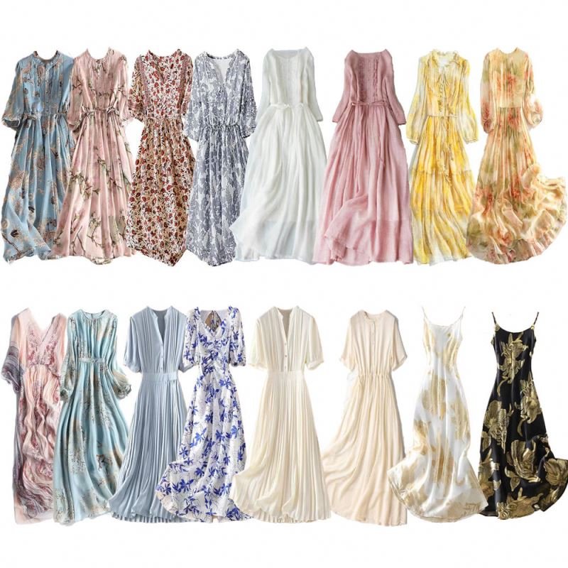 2024 Summer Used Women's Dress V-Neck Women's Sexy Open Back Lace Up Long Dress Summer Long Dress