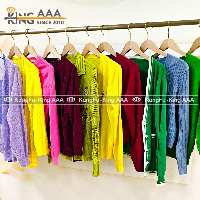 KINGAAA ladies cardigan knitwear long women bales used clothing okrika wears second hand used clothing used clothes bales