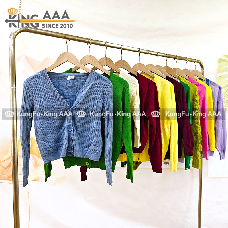 KINGAAA ladies cardigan knitwear long women bales used clothing okrika wears second hand used clothing used clothes bales