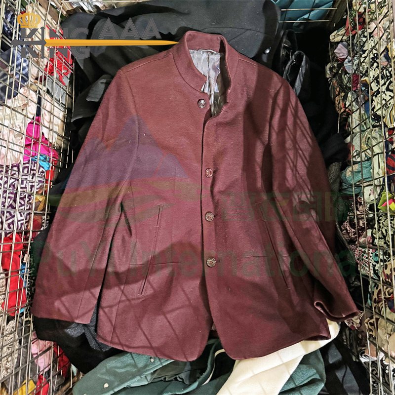 KINGAAA worsted coat used men clothes second hand clothing used man clothes vintage bales of used clothing for men