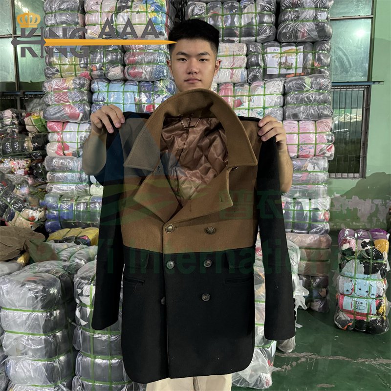 KINGAAA worsted coat used men clothes second hand clothing used man clothes vintage bales of used clothing for men