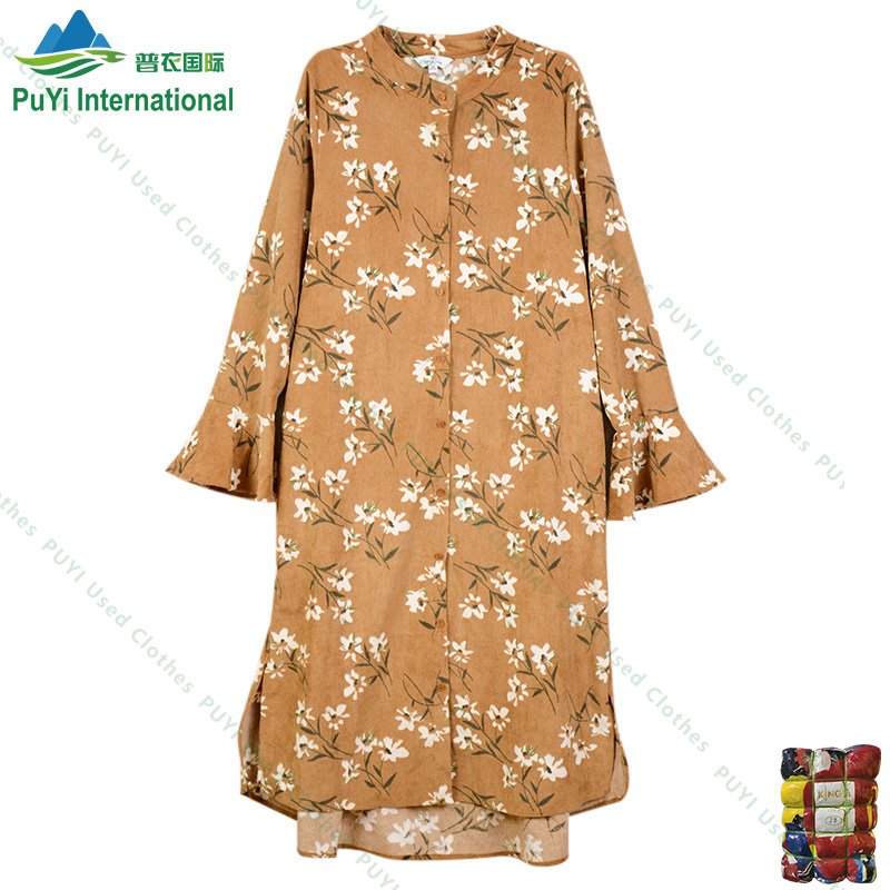 Spring Autumn ladies dress long used clothes apparel used clothing bales 45kg in uganda