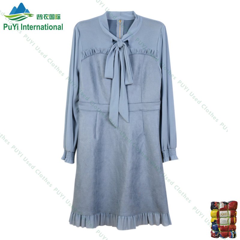 Spring Autumn ladies dress long used clothes apparel used clothing bales 45kg in uganda