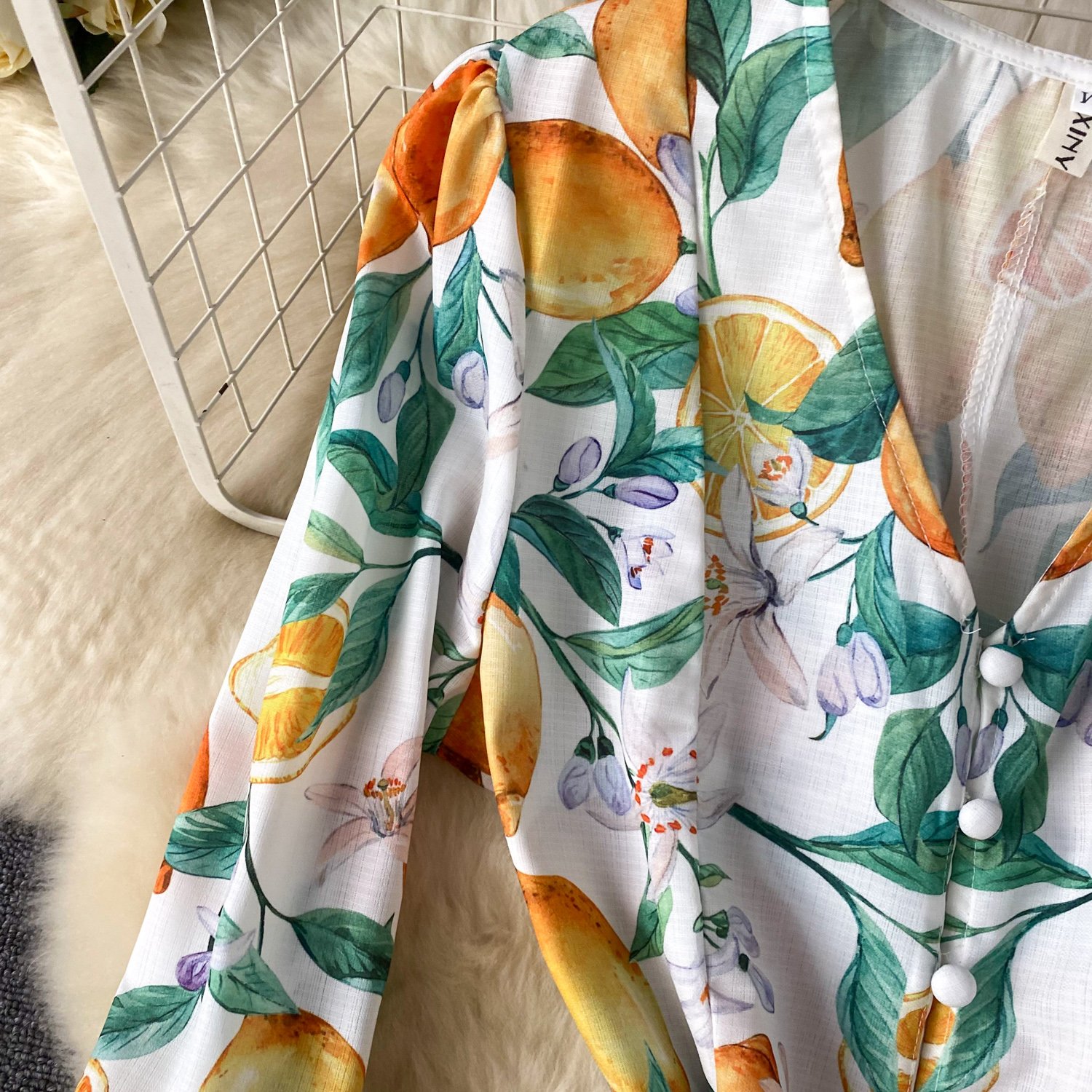 ZT1452 Printed Dress Woman clothes Floral Dress Summer V-neck Strap Small Design Sense Luxury Temperament Mini Dress