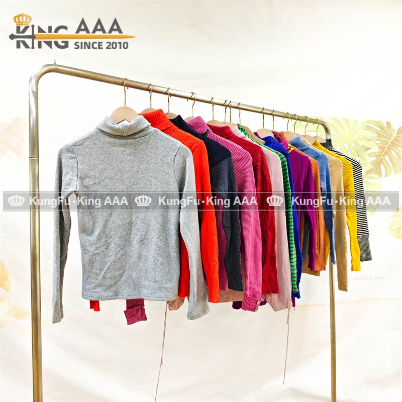 KINGAAA women turtleneck long sleeve used women used clothes second hand clothing supplier used clothes for sale