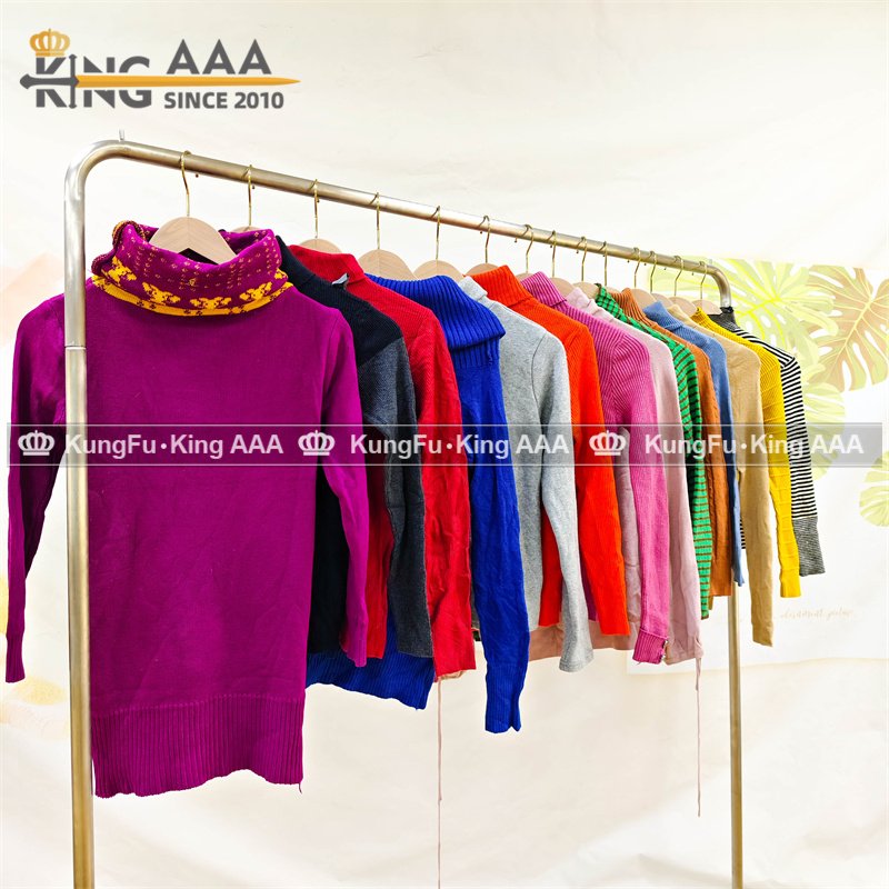 KINGAAA women turtleneck long sleeve used women used clothes second hand clothing supplier used clothes for sale