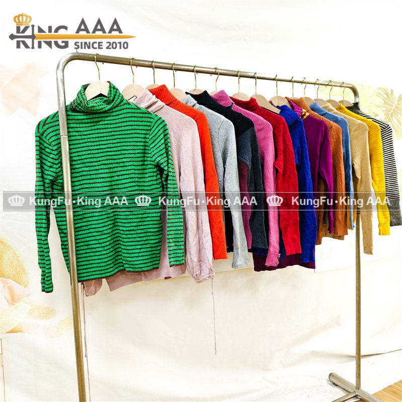 KINGAAA women's turtleneck blouse second hand branded used clothes high quality bales mixed used clothing for sale in ghana