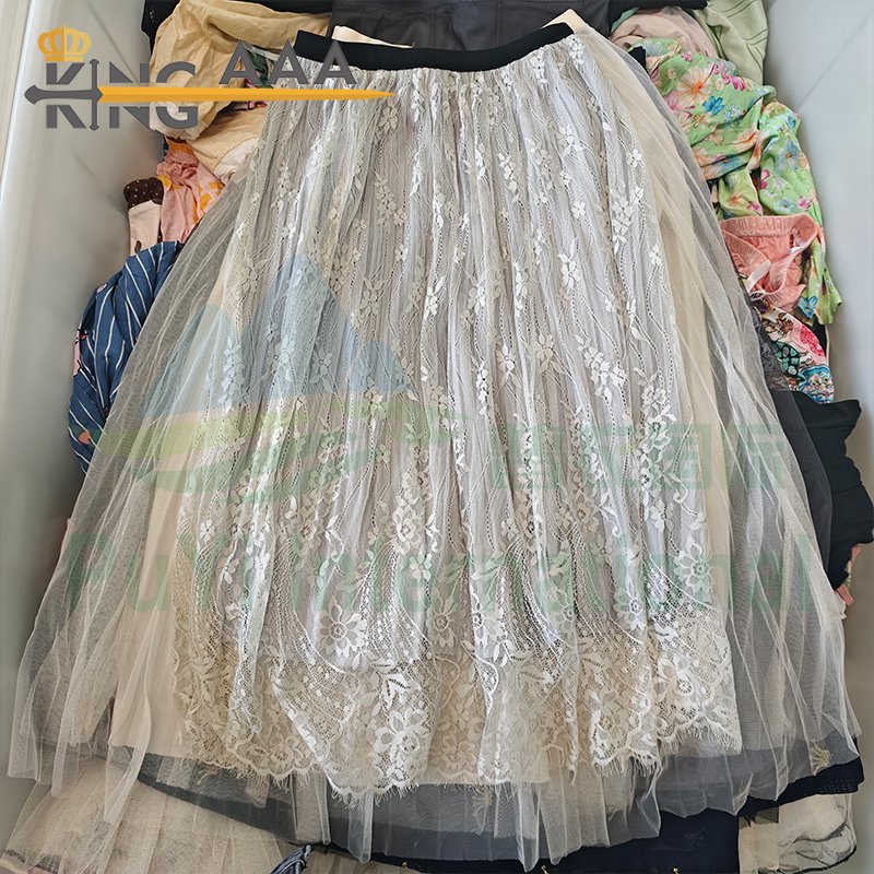 KINGAAA tulle skirts women maxi skirt jupe longue faldas largas second hand clothes ladies used skirt in bales for sale