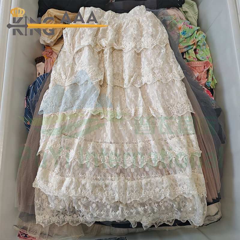 KINGAAA tulle skirts women maxi skirt jupe longue faldas largas second hand clothes ladies used skirt in bales for sale