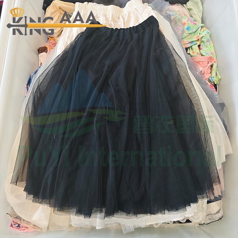 KINGAAA tulle skirts women maxi skirt jupe longue faldas largas second hand clothes ladies used skirt in bales for sale