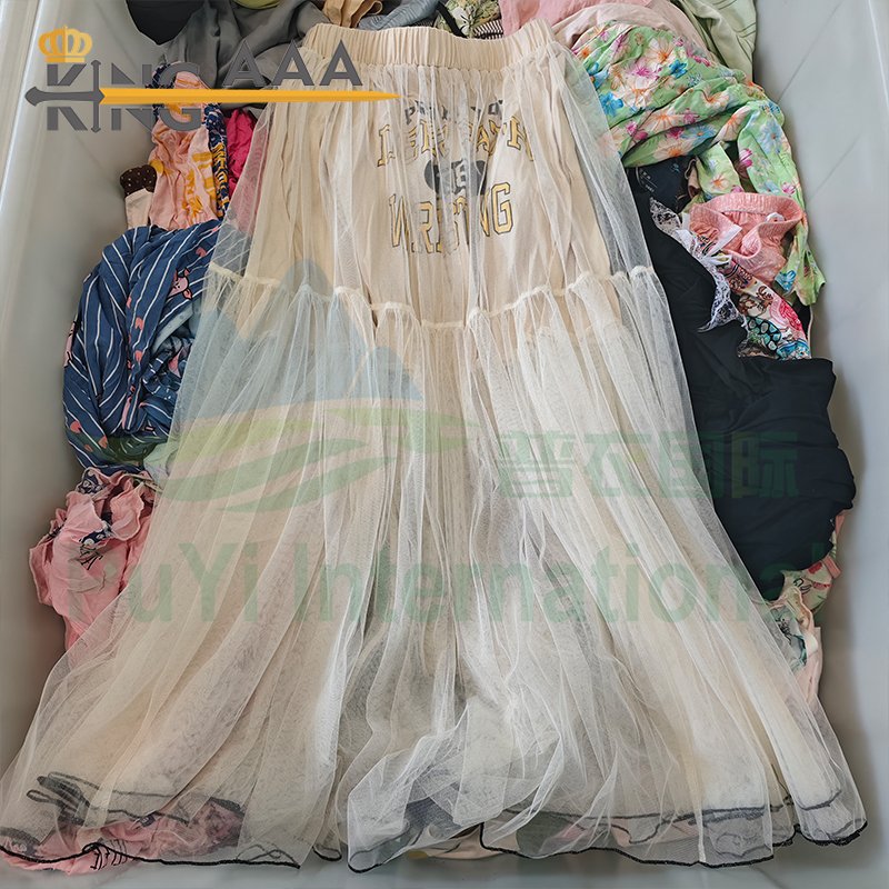 KINGAAA tulle skirts women maxi skirt jupe longue faldas largas second hand clothes ladies used skirt in bales for sale