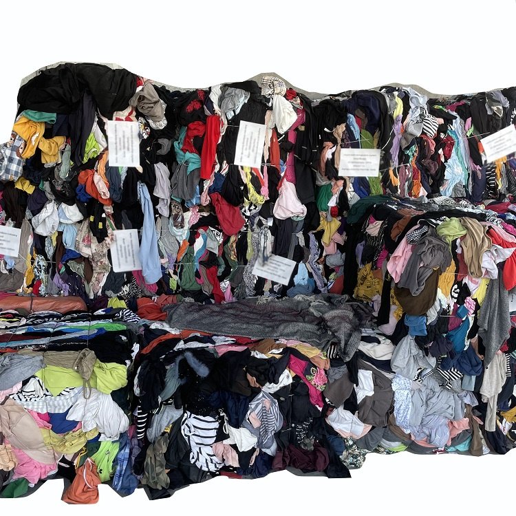 factory cotton used clothes white and colorful uncut rags second hand cotton rag for wiping preloved cheapest clothing container