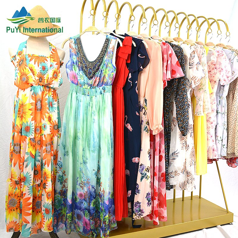 summer silk chiffon dress used clothing bales 100kg mixed type clothes garments bales in kenya