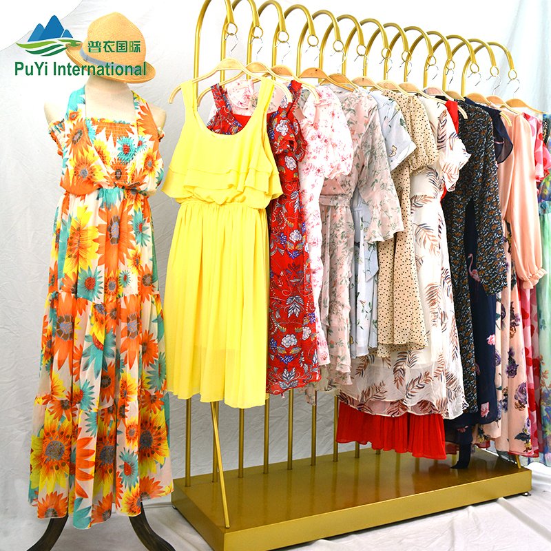 summer silk chiffon dress used clothing bales 100kg mixed type clothes garments bales in kenya