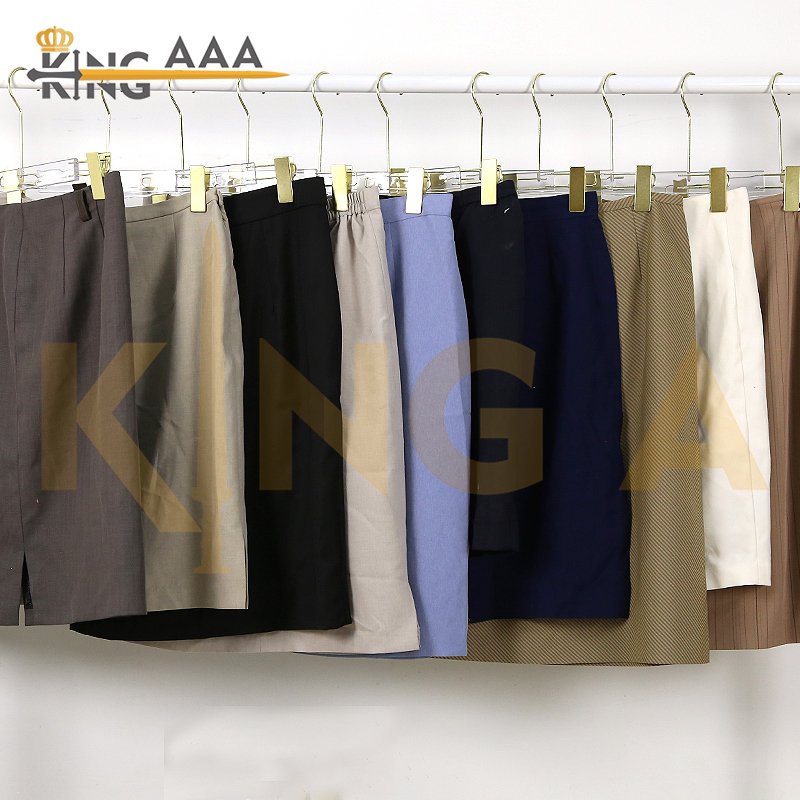 Wholesale Fashion Solid Color Mid Length A-line Skirts Women High Waist Office Straight Skirts Used Second Hand Clothes Bales