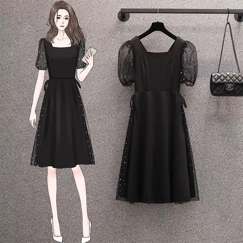 2024 Spring/Summer New Women's Fashion Casual Heavy Industry Sequins Embroidered Short Sleeve Dress
