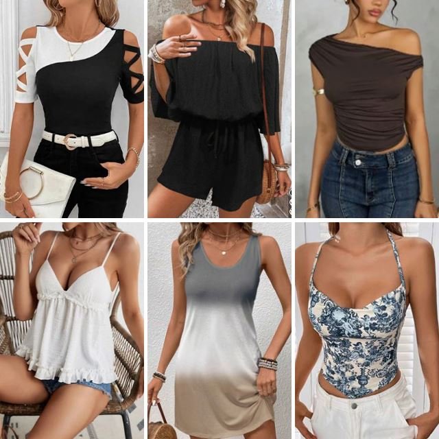 Summer stock women's casual V-neck top sexy suspender vest printed loose t-shirt mixed women's top randomly shipped