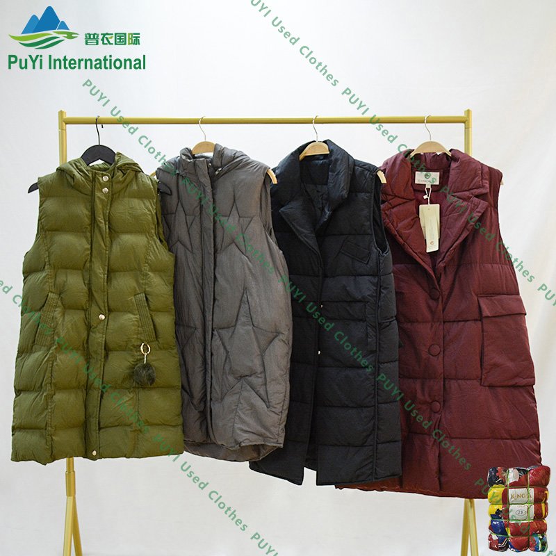 Winter waistcoat thick jacket used clothes hoodie jacket bale second hand clothes a grade from uk