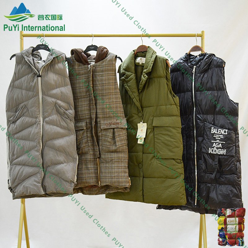 Winter waistcoat thick jacket used clothes hoodie jacket bale second hand clothes a grade from uk