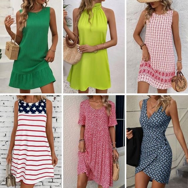 2024 brand-new women's elegant women's casual short sleeved dresses women's summer dresses clearance random shipment