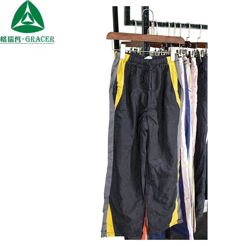 High end used clothing second hand clothing in bales jogger pants nylon