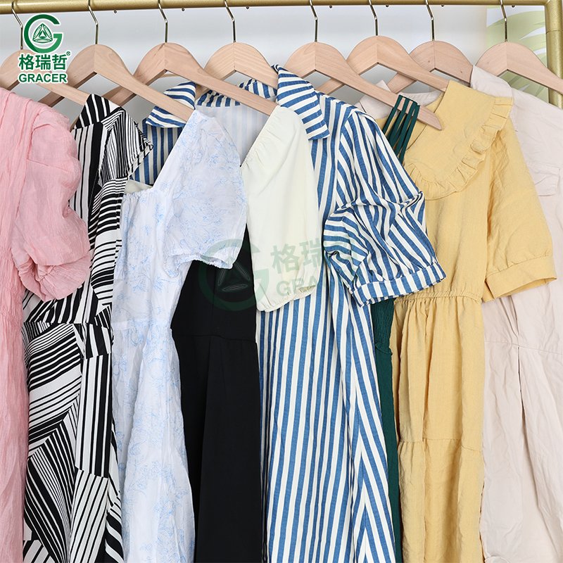 Ladies Thrift Cotton Dress Used Clothes Original Second Hand Clothing Ukay Ukay Bale