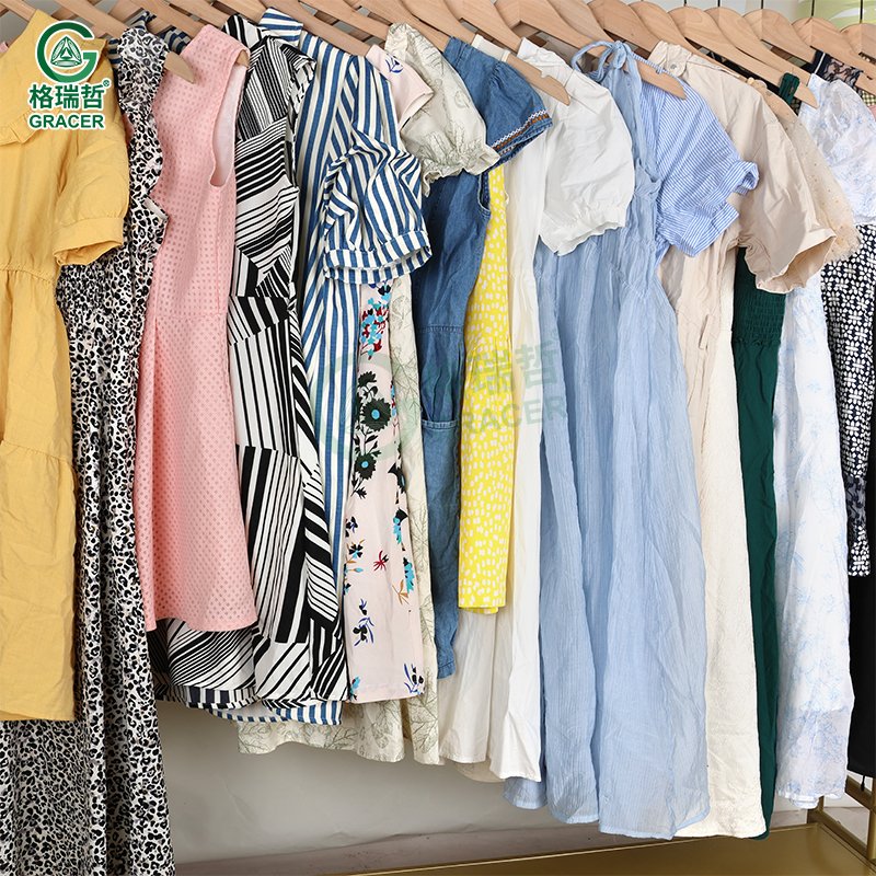 Ladies Thrift Cotton Dress Used Clothes Original Second Hand Clothing Ukay Ukay Bale