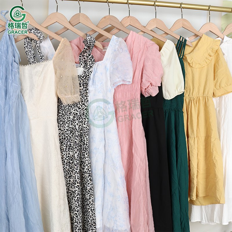 Ladies Thrift Cotton Dress Used Clothes Original Second Hand Clothing Ukay Ukay Bale