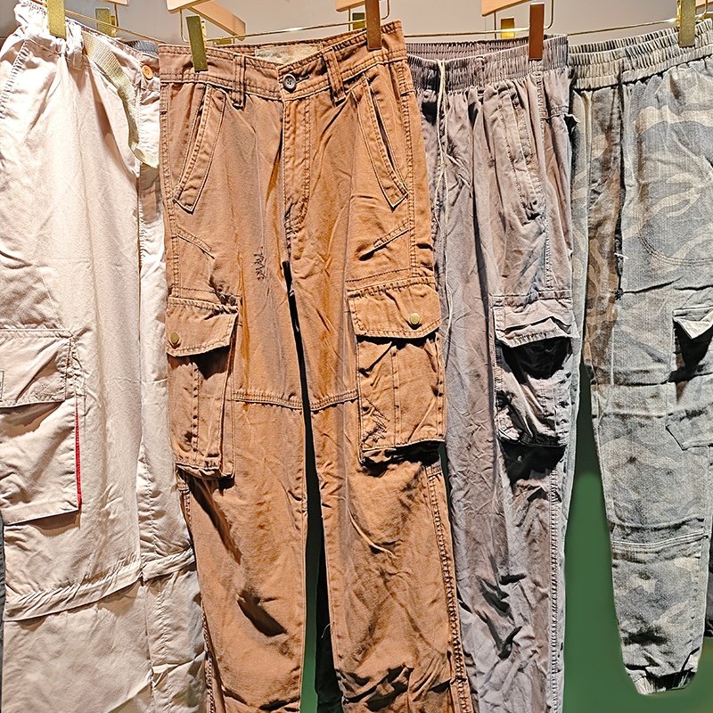 High quality second hand adult cargo pant long wholesale factory class b used pants
