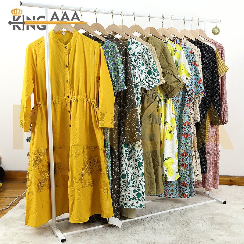 Wholesale Ladies Dresses Women Lady Casual Elegant Silk Dress Summer Wear Used Clothes Second Hand Clothing Women Dresses