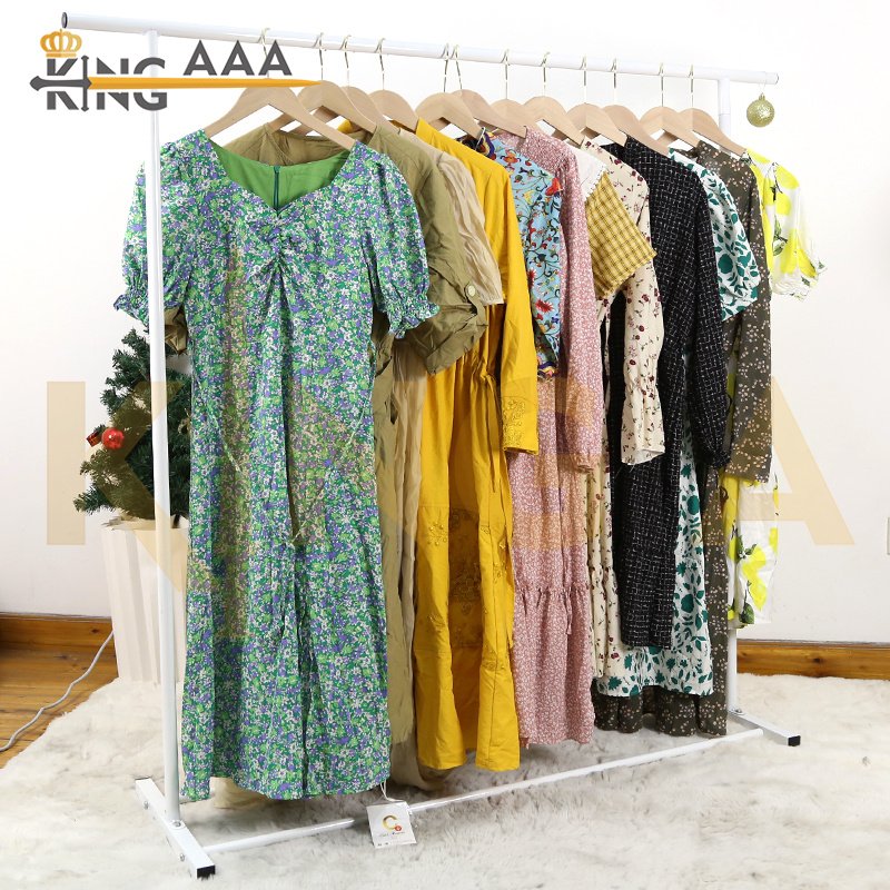 Wholesale Ladies Dresses Women Lady Casual Elegant Silk Dress Summer Wear Used Clothes Second Hand Clothing Women Dresses