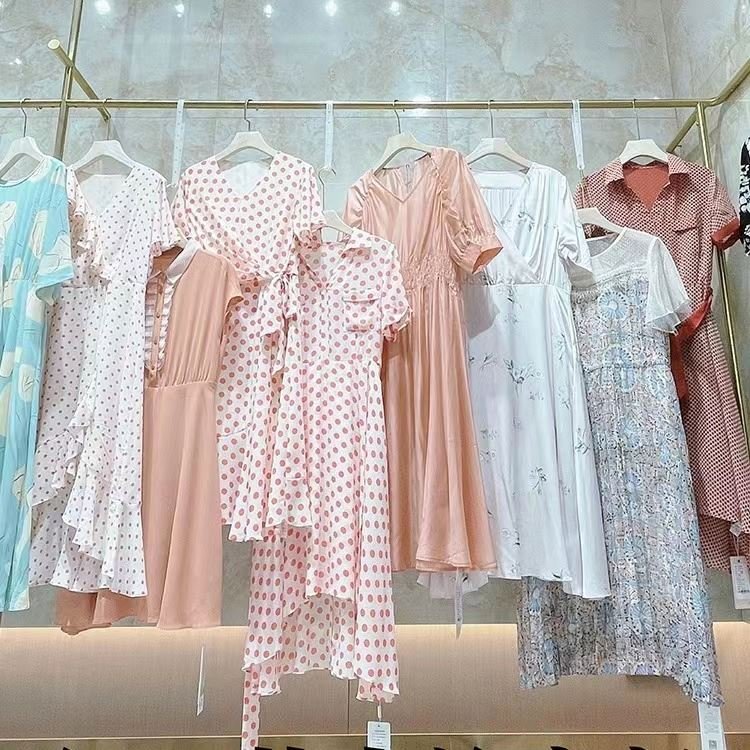 Ladies silk dress lace sexy elegant women summer korean used clothing second hand female dress