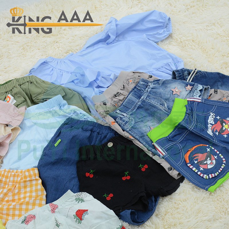 Wholesale Short Sleeve Children Summer Wear Kids Used Clothes Cotton Casual Second Hand Clothing Apparel Stock for Kids