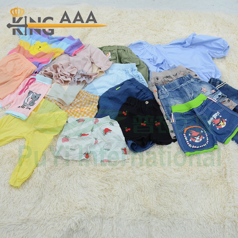 Wholesale Short Sleeve Children Summer Wear Kids Used Clothes Cotton Casual Second Hand Clothing Apparel Stock for Kids