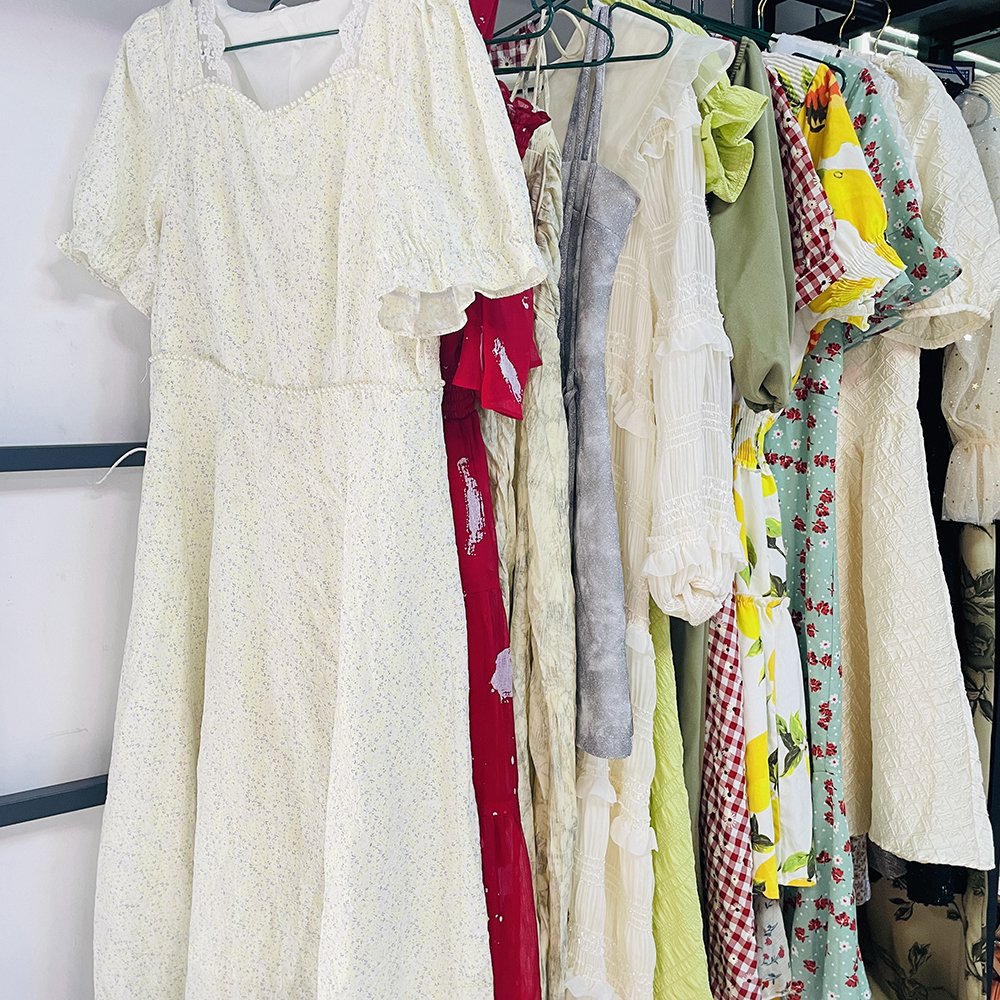 Summer Thrift Korean Used Clothing Cotton Second Hand Long Dress Used Dress in Bales for Women Adults Mixed Colors