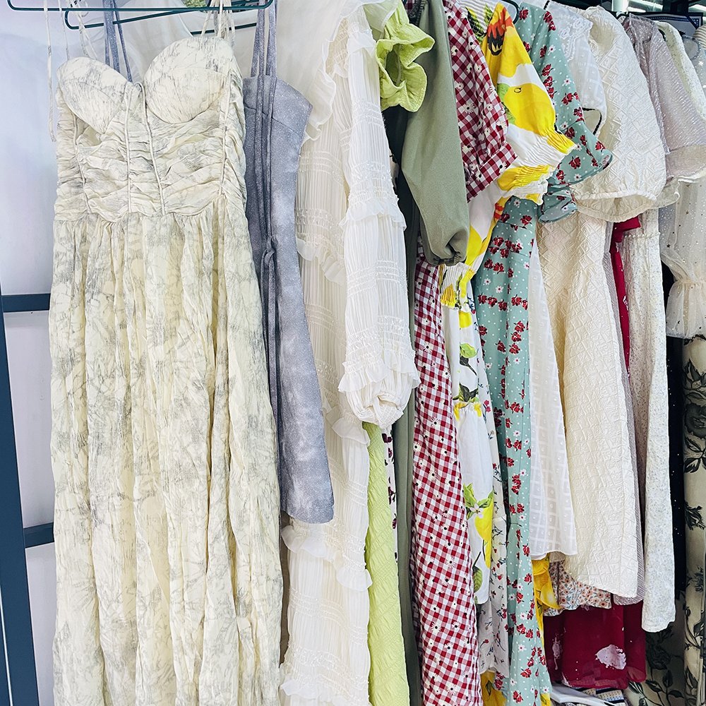Summer Thrift Korean Used Clothing Cotton Second Hand Long Dress Used Dress in Bales for Women Adults Mixed Colors