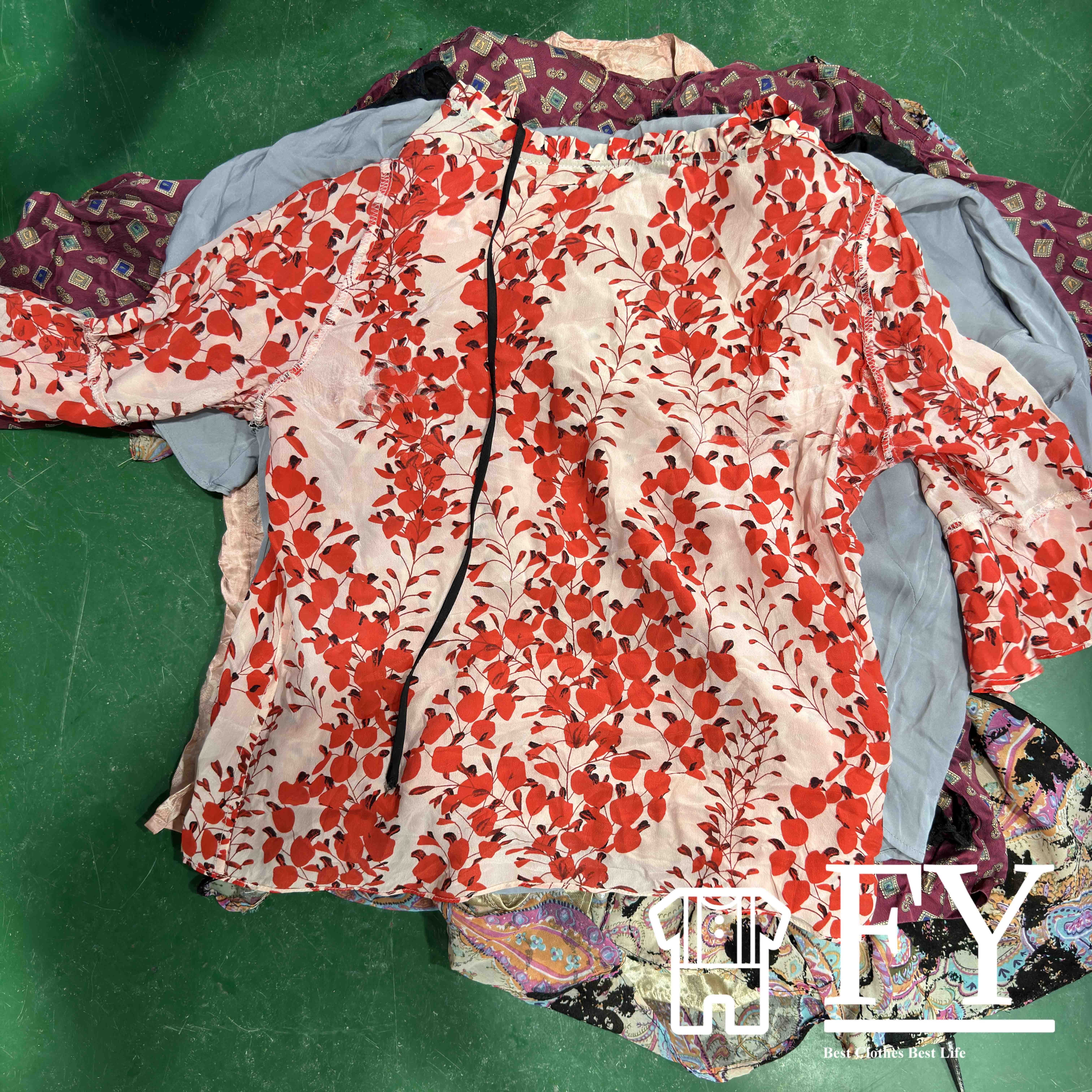 FengYang Women Silk Blouse Australian Bale Used Clothes Used Clothes Ladies Western Top Summer