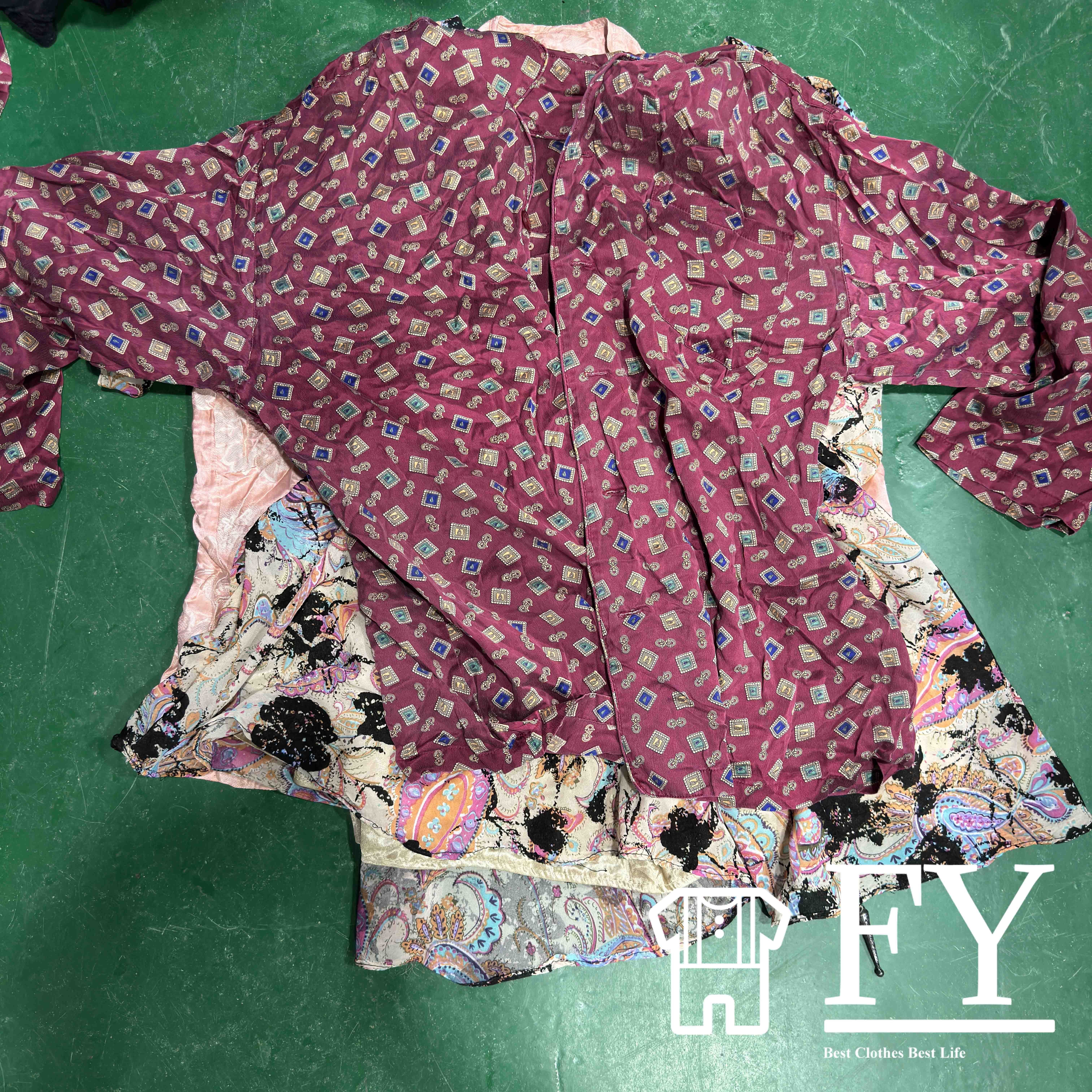 FengYang Women Silk Blouse Australian Bale Used Clothes Used Clothes Ladies Western Top Summer
