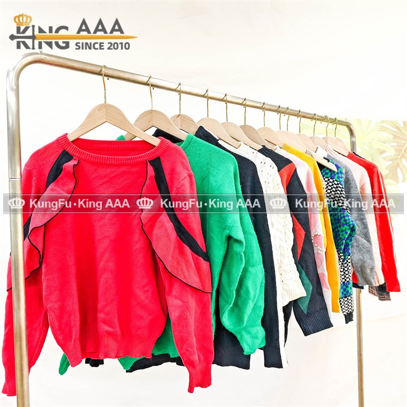 KINGAAAthick pullover sweater used bale clothes woman bea code second hand clothing mixed for ladies