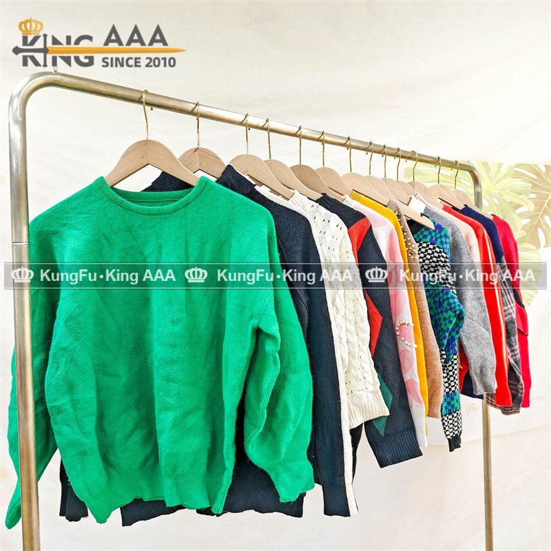 KINGAAAthick pullover sweater used bale clothes woman bea code second hand clothing mixed for ladies