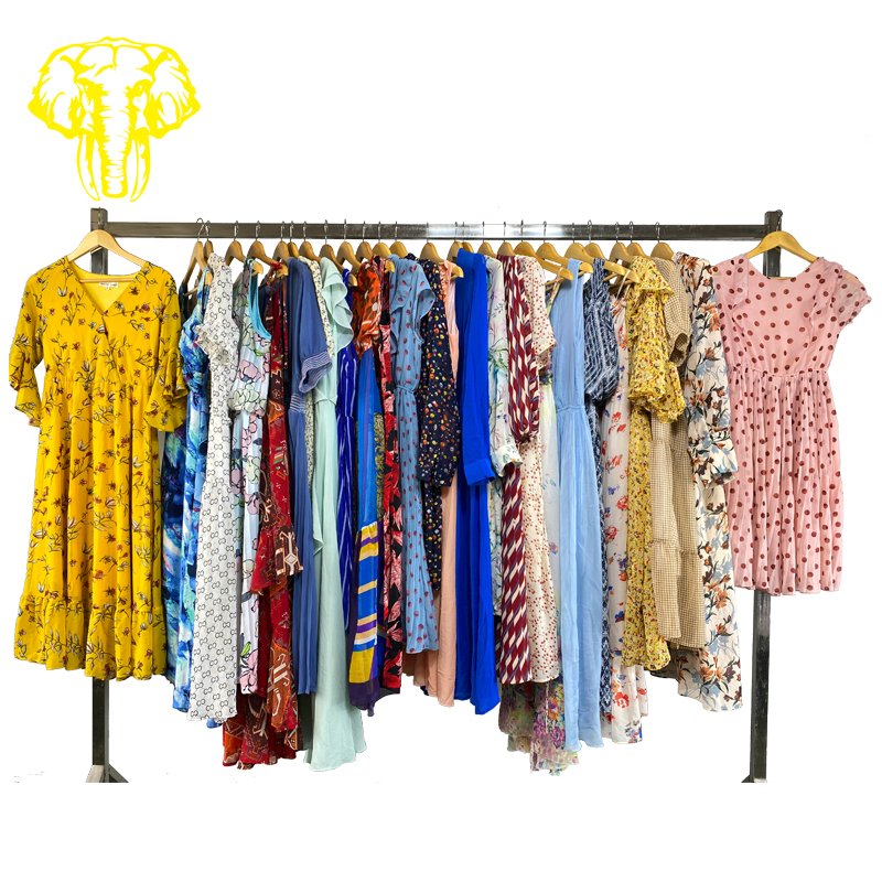 Used clothes second hand clothing lady clothes summer dress 2024 long sleeve dress