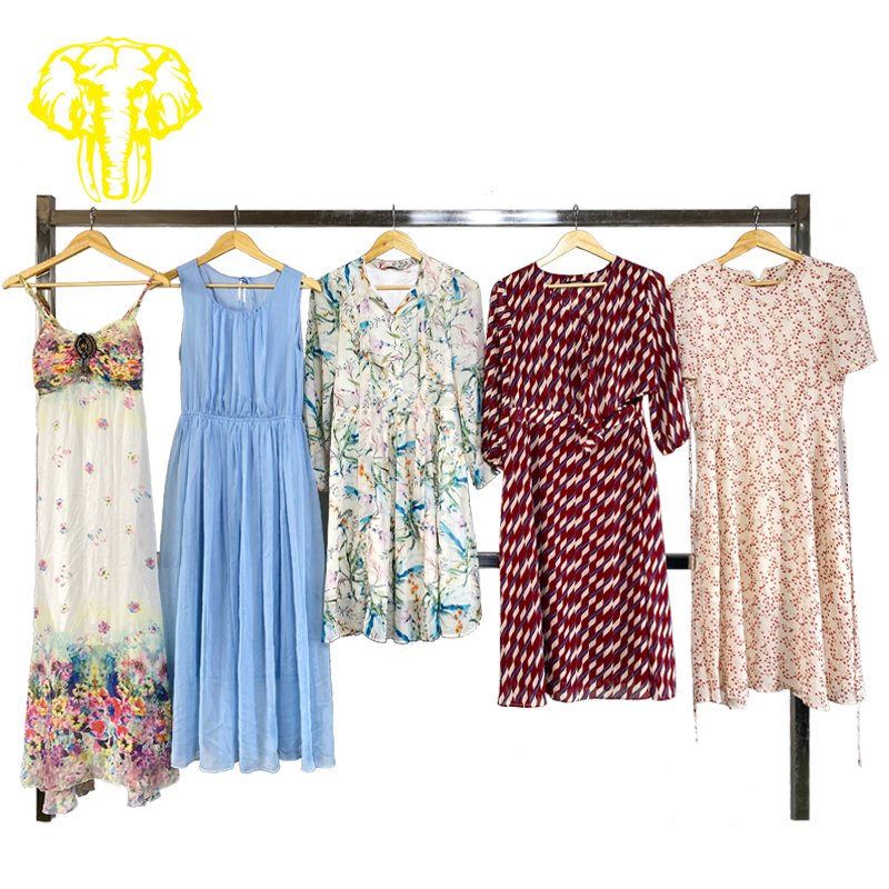 Used clothes second hand clothing lady clothes summer dress 2024 long sleeve dress