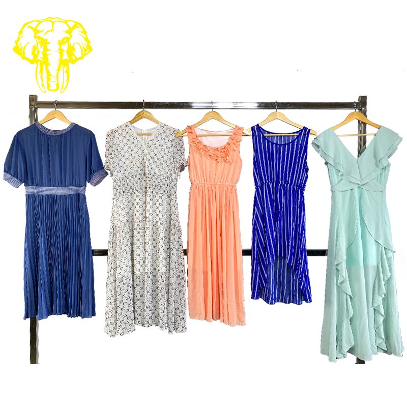 Used clothes second hand clothing lady clothes summer dress 2024 long sleeve dress