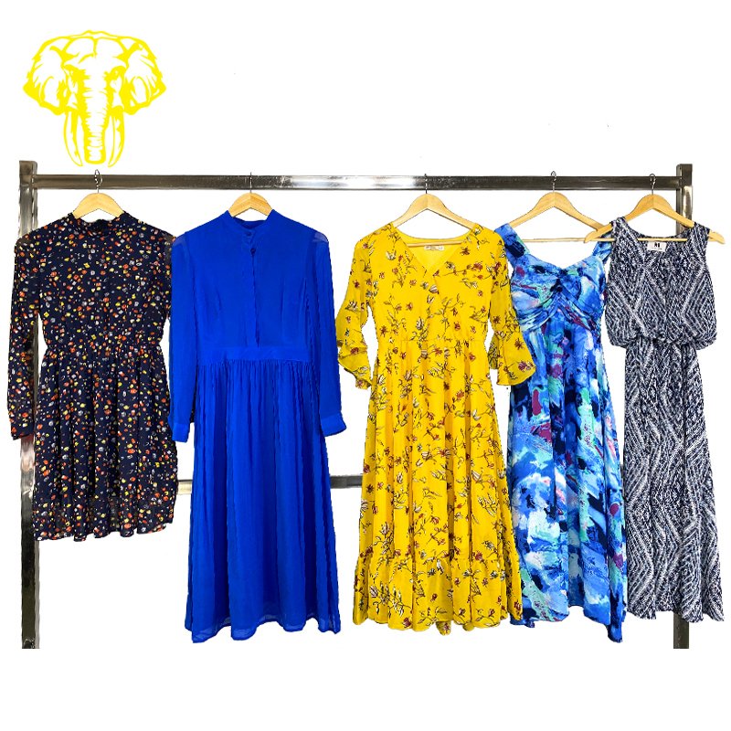 Used clothes second hand clothing lady clothes summer dress 2024 long sleeve dress