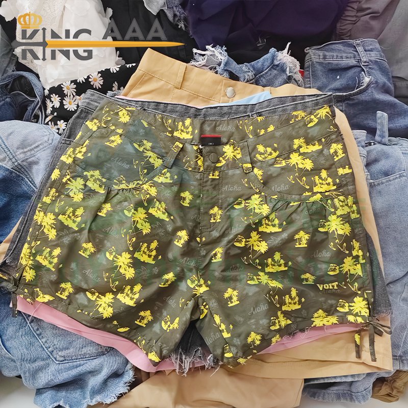 ladies short pants baggy denim shorts second hand mixed bale clothes used clothes from china